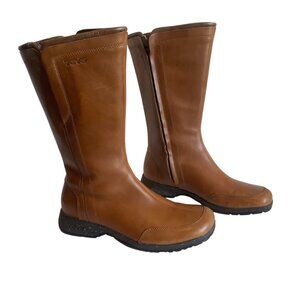 Teva Capistrano Cigar Waterproof Leather Boots Women Size 7 Side Zip 1004923